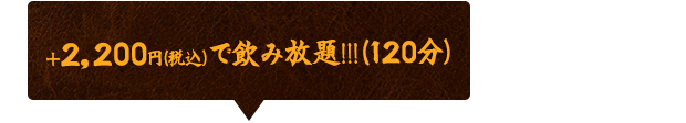 ＋2,200円で飲み放題‼‼（120分）